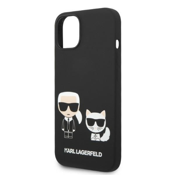 MagSafe tok Apple iPhone 14 Plus-hoz, Karl Lagerfeld, Karl & Choupette szilikon, Fekete