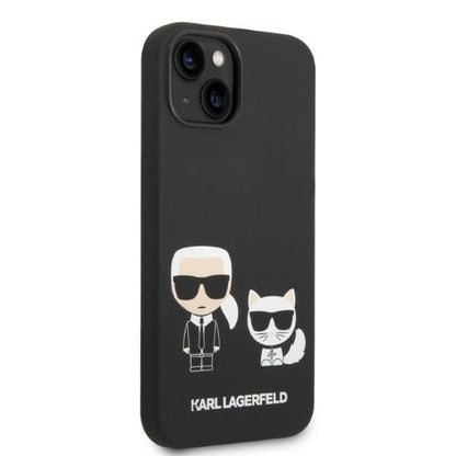 MagSafe tok Apple iPhone 14 Plus-hoz, Karl Lagerfeld, Karl & Choupette szilikon, Fekete