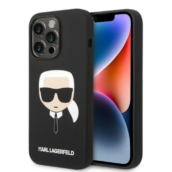 MagSafe tok Apple iPhone 14 Pro-hoz, Karl Lagerfeld, Silicone Karl Head, Fekete