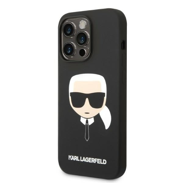 MagSafe tok Apple iPhone 14 Pro-hoz, Karl Lagerfeld, Silicone Karl Head, Fekete