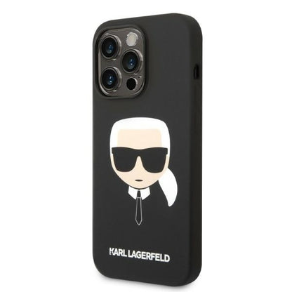 MagSafe tok Apple iPhone 14 Pro-hoz, Karl Lagerfeld, Silicone Karl Head, Fekete