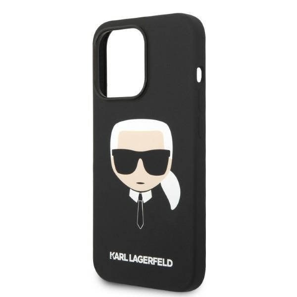 MagSafe tok Apple iPhone 14 Pro-hoz, Karl Lagerfeld, Silicone Karl Head, Fekete