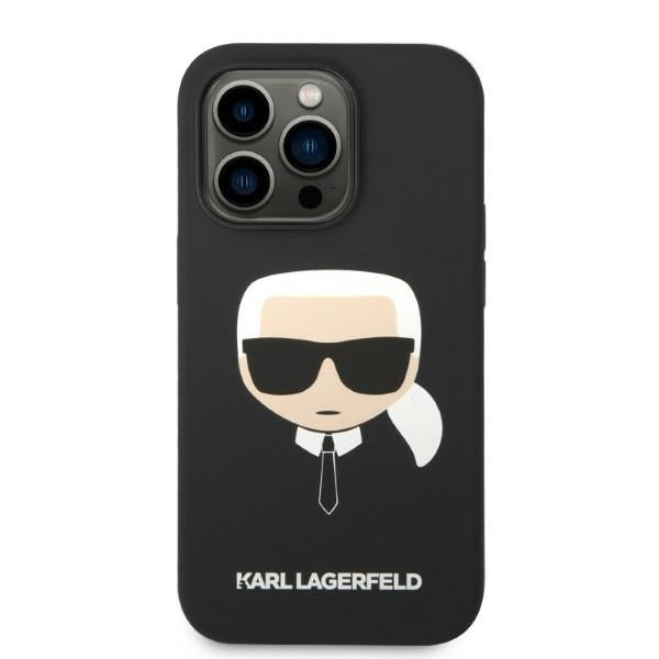 MagSafe tok Apple iPhone 14 Pro-hoz, Karl Lagerfeld, Silicone Karl Head, Fekete