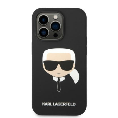 MagSafe tok Apple iPhone 14 Pro-hoz, Karl Lagerfeld, Silicone Karl Head, Fekete