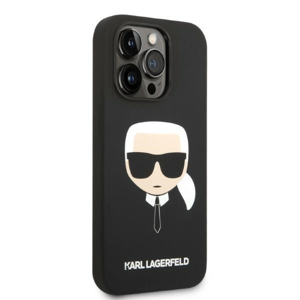 MagSafe tok Apple iPhone 14 Pro-hoz, Karl Lagerfeld, Silicone Karl Head, Fekete