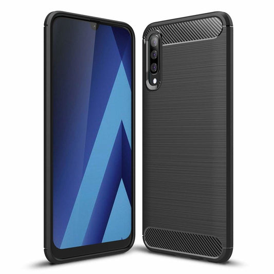 Tok Samsung Galaxy A70 A705-hoz, OEM, karbon, fekete