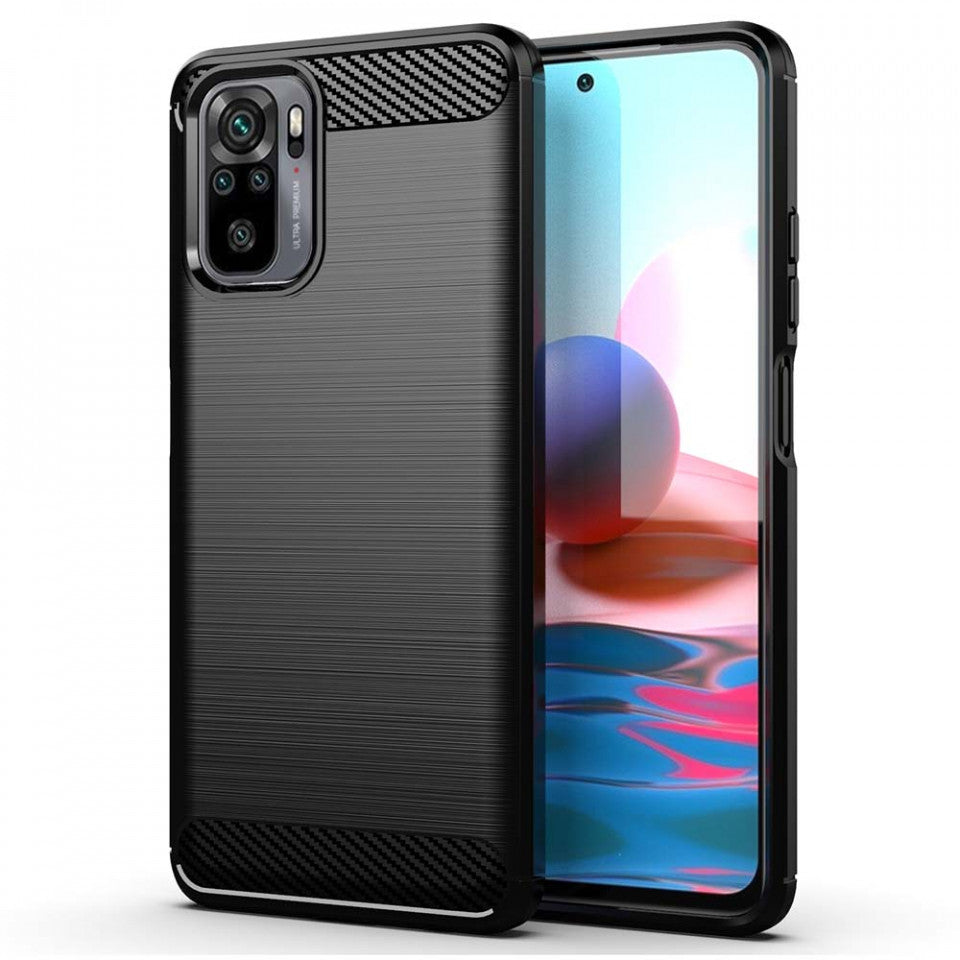 Tok Xiaomi Redmi Note 10S / Note 10-hez, OEM, karbon, fekete