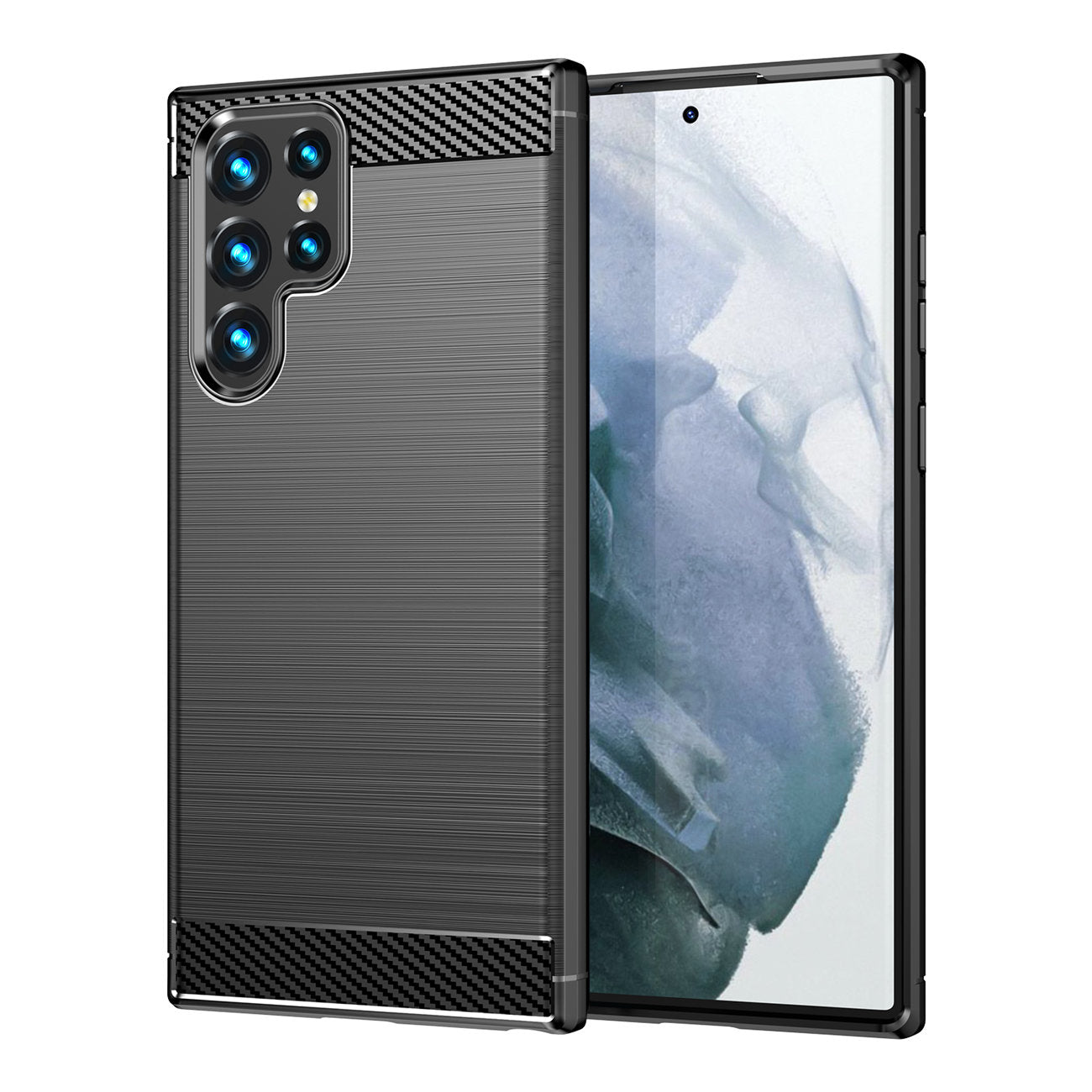Tok Samsung Galaxy S23 Ultra S918-hoz, OEM, karbon, fekete