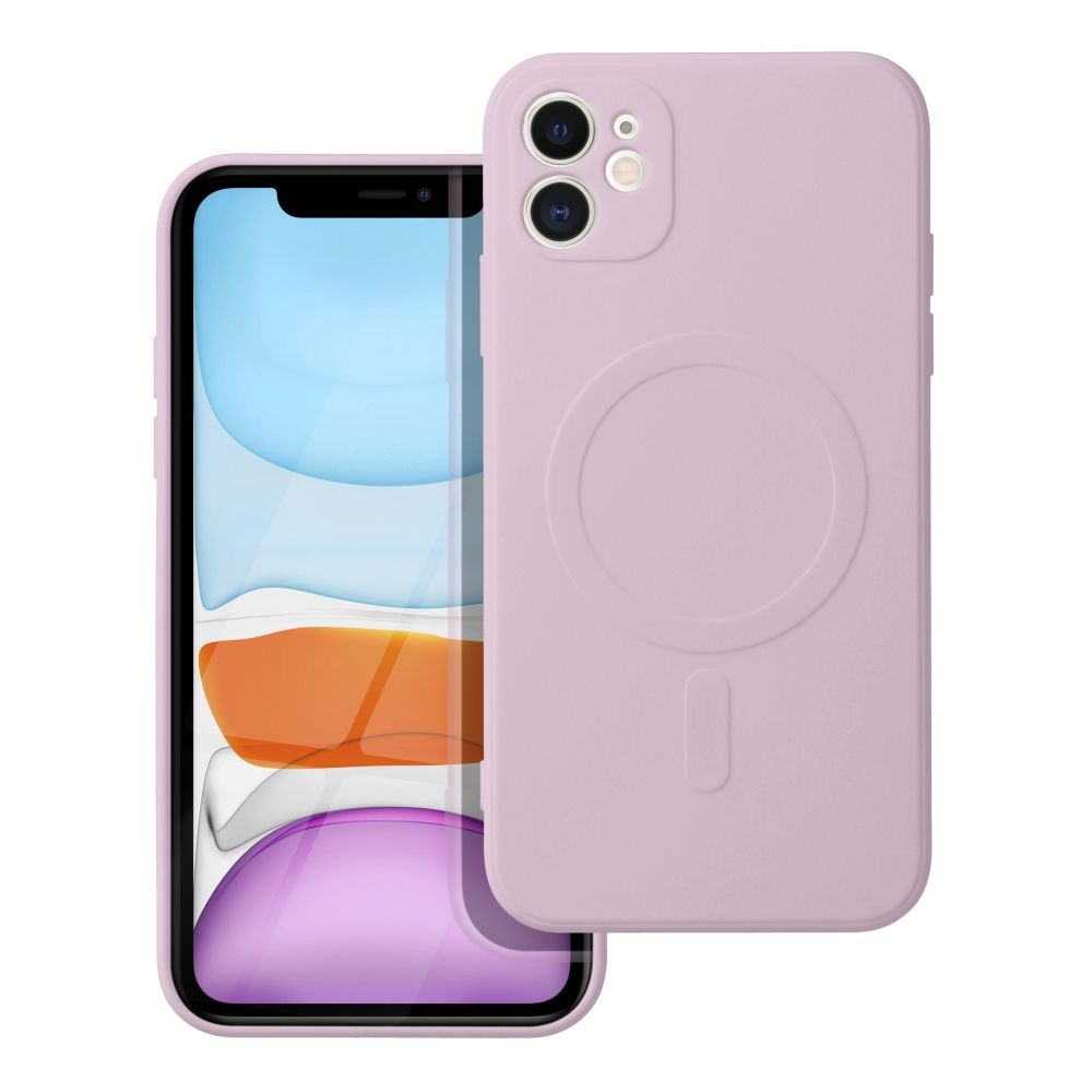 MagSafe tok Apple iPhone 11-hez, OEM, Silicone Mag, Rózsaszín