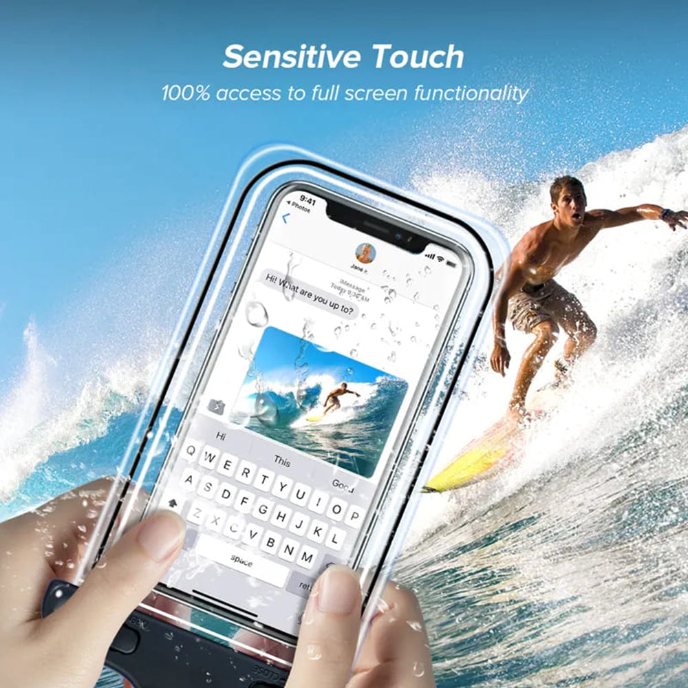 Techsuit univerzális vízálló telefontok max. 6,5 hüvelyk, fekete