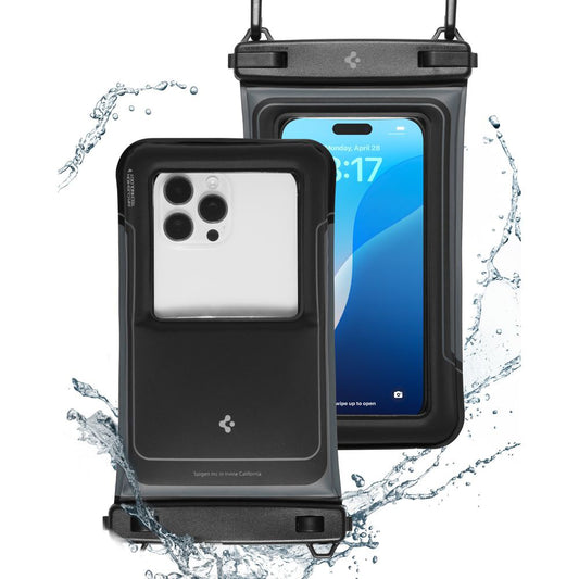Univerzális vízálló telefontok max. 6.9inch, Spigen, A611P, 2 darabos készlet, Matt Fekete ACS09348