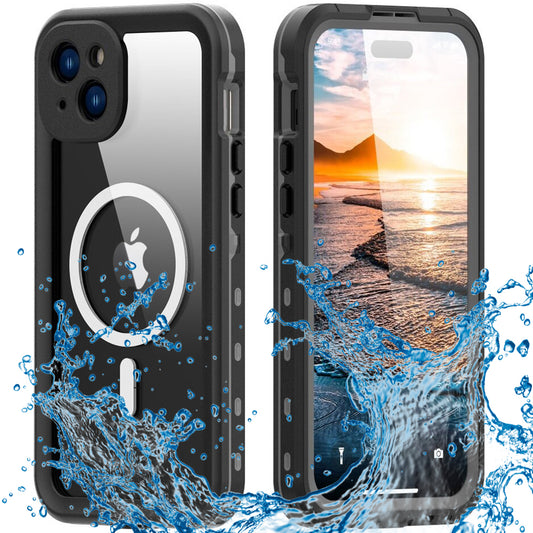 Waterproof MagSafe tok Apple iPhone 15 Plus-hoz, ShellBox, Fekete