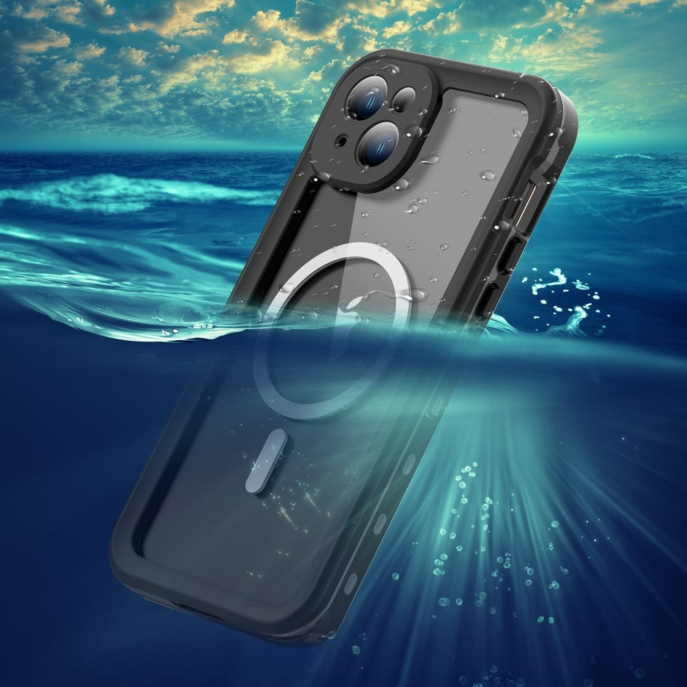 Waterproof MagSafe tok Apple iPhone 15 Plus-hoz, ShellBox, Fekete