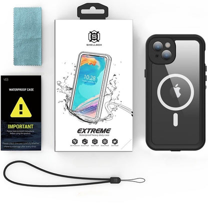 Waterproof MagSafe tok Apple iPhone 15 Plus-hoz, ShellBox, Fekete