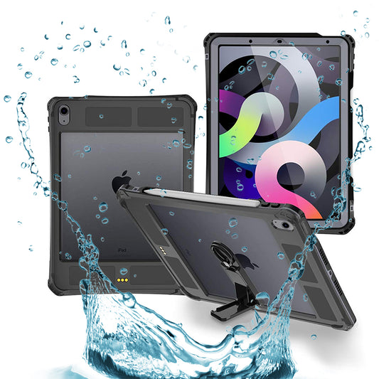 Vízálló tok Apple iPad Air (2022) / Air (2020) számára, ShellBox, Fekete