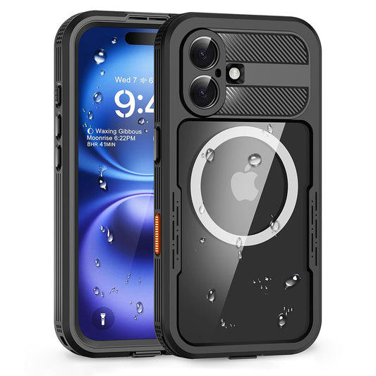 Vízálló tok Apple iPhone 16-hoz, ShellBox, Karbon, Fekete