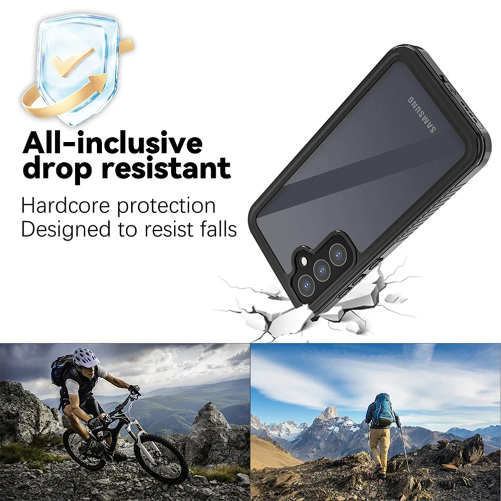 Waterproof Case for Samsung Galaxy A55 5G A556, ShellBox, Black
