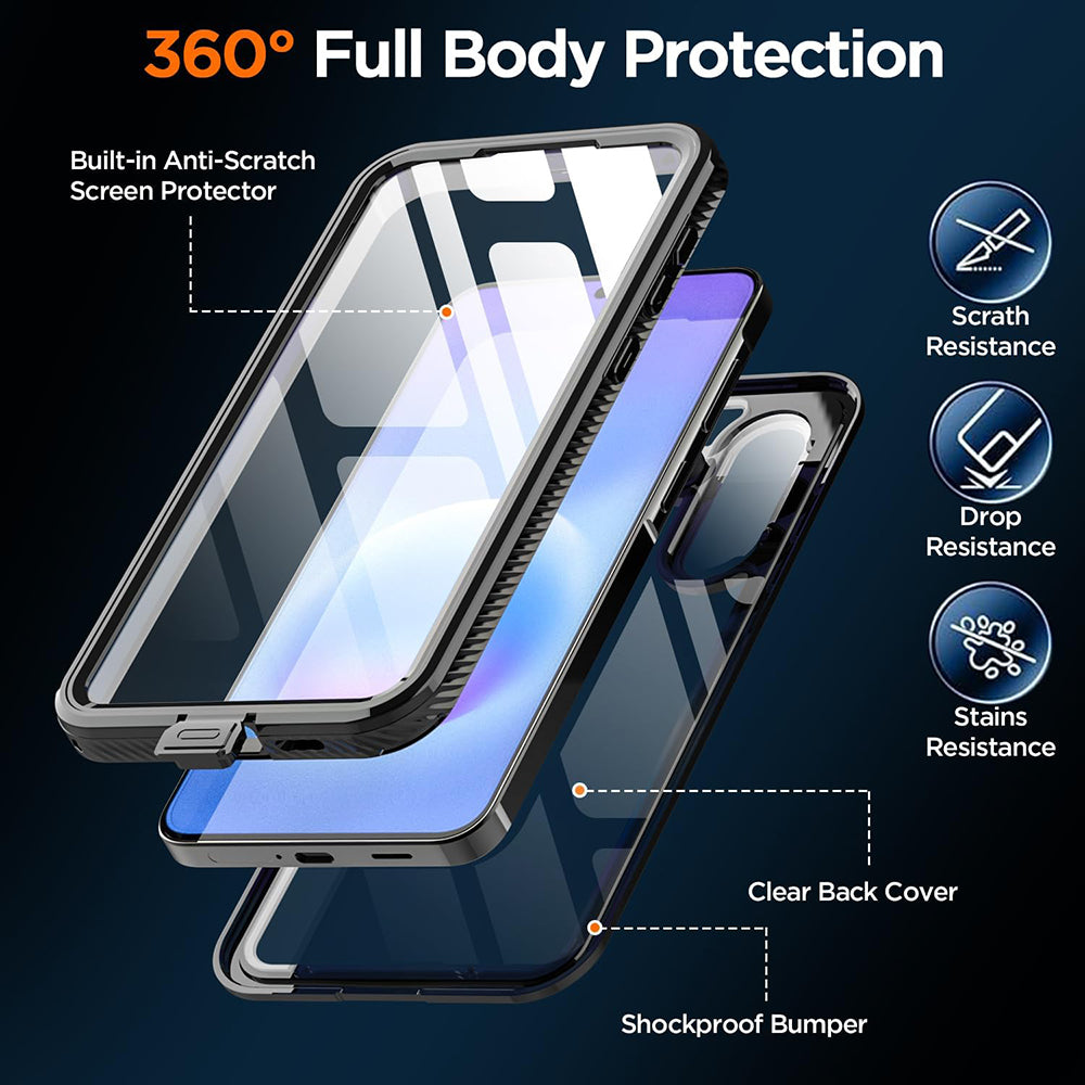 Waterproof Case for Samsung Galaxy A57 5G, ShellBox, Black