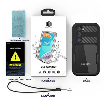 Vízálló tok Samsung Galaxy S23 S911-hez, ShellBox, Fekete