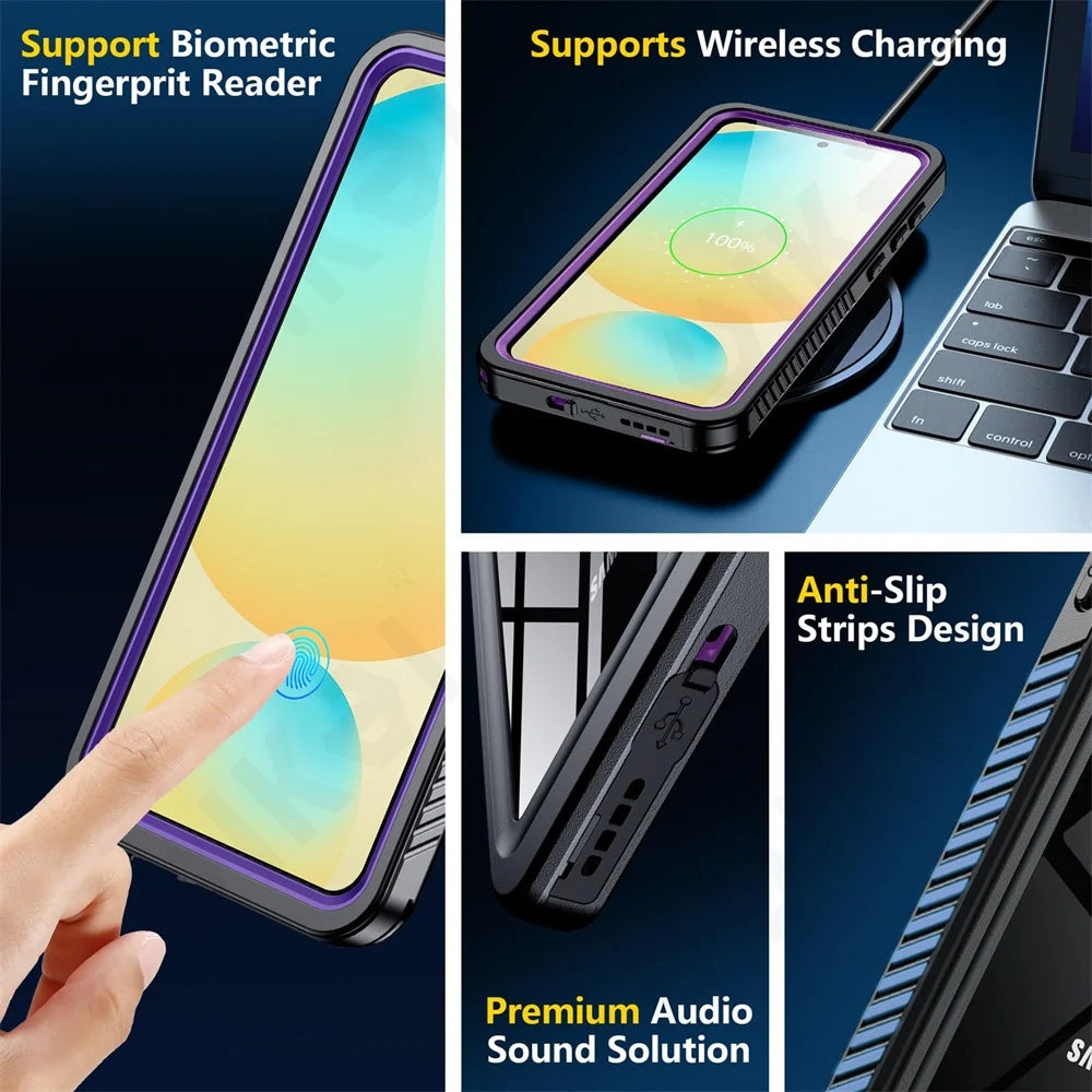 Vízálló tok Samsung Galaxy S25 S931-hez, ShellBox, Fekete