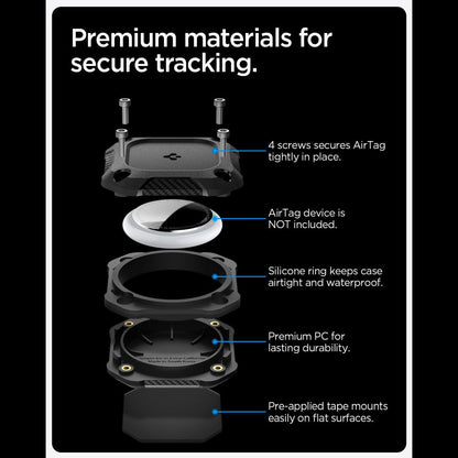 Spigen Tough Armor vízálló tok Apple AirTag-hez, Fekete ACS09781