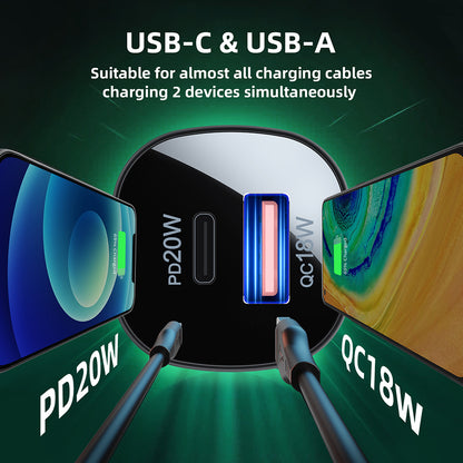 Acefast B1 autós töltő, 38W, 3A, 1 x USB-A - 1 x USB-C, Fekete