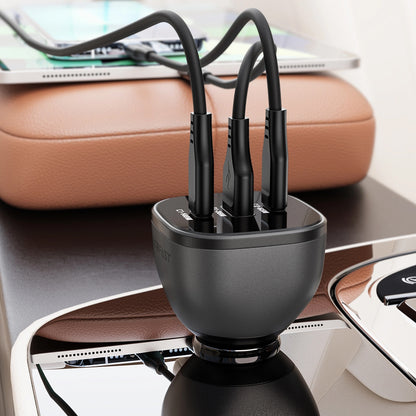 Acefast B14 autós töltő, 165W, 5A, 1 x USB-A - 2 x USB-C, Fekete