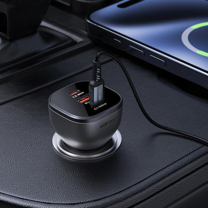 Acefast B14 autós töltő, 165W, 5A, 1 x USB-A - 2 x USB-C, Fekete