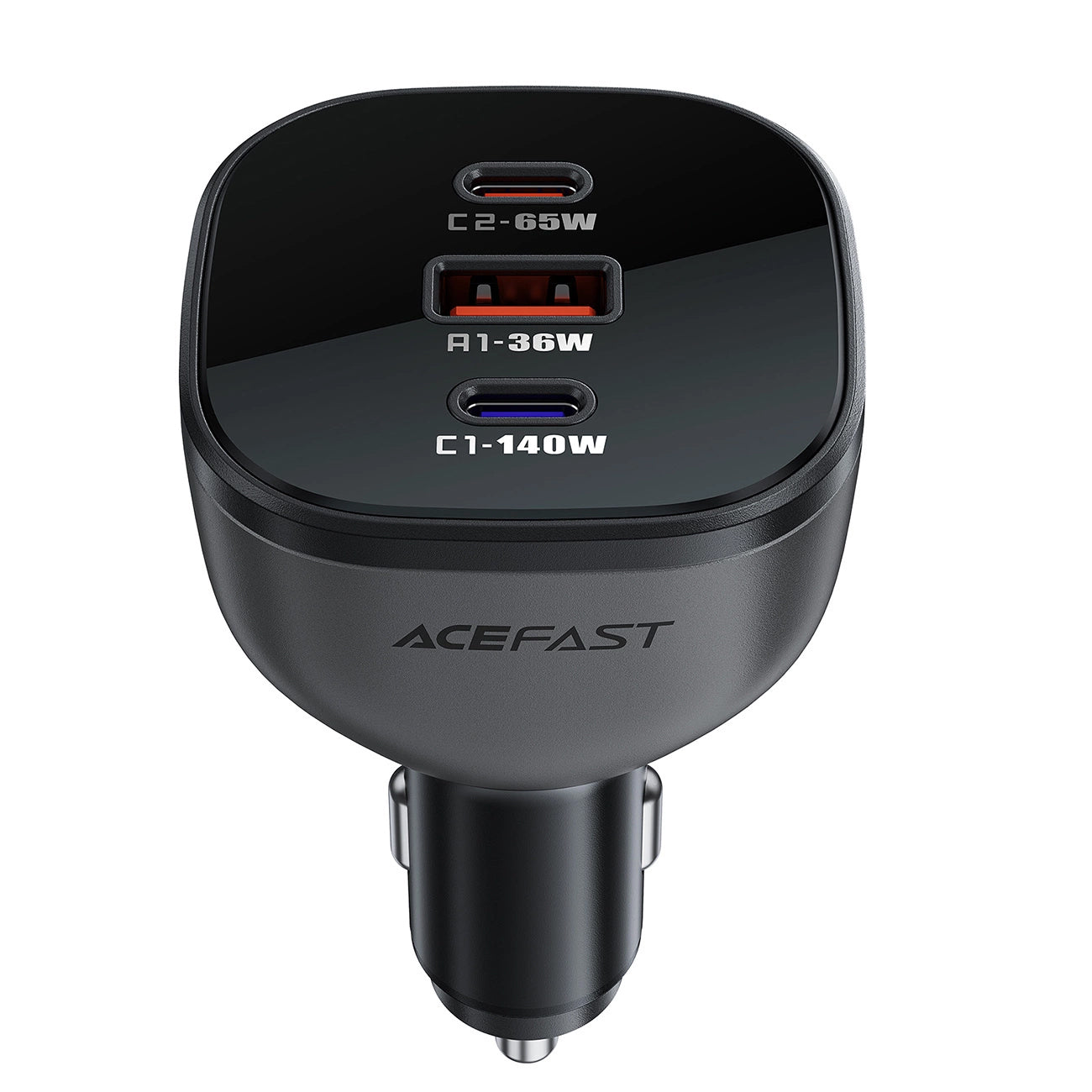 Acefast B14 autós töltő, 165W, 5A, 1 x USB-A - 2 x USB-C, Fekete
