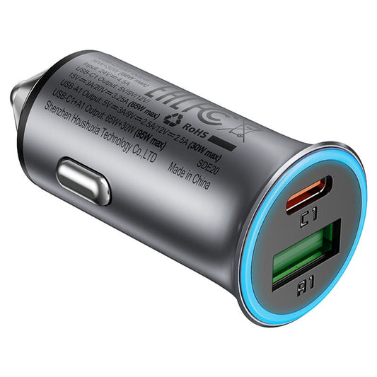 Acefast B16 autós töltő, 95W, 3.25A, 1 x USB-A - 1 x USB-C, szürke