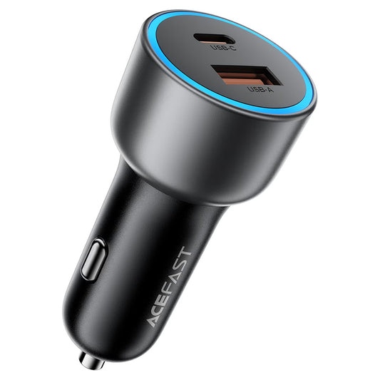 Acefast B21 autós töltő, 75W, 3A, 1 x USB-A - 1 x USB-C, szürke