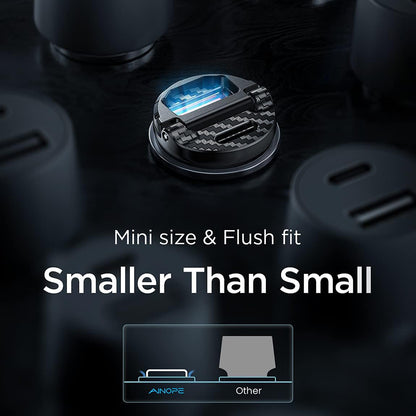 Ainope autós töltő, 30W, 5A, 1 x USB-A - 1 x USB-C, fekete