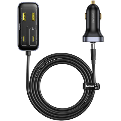 Baseus BackseatPal L1 autós töltő, 110W, 3A, 3 x USB-A - 3 x USB-C, Fekete C00081100121-00