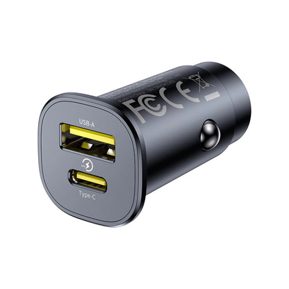 Baseus GoTrip autós töltő, 30W, 3A, 1 x USB-A - 1 x USB-C, Fekete