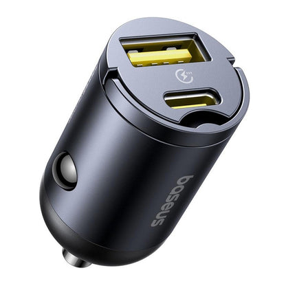 Baseus Tiny Star autós töltő, 30W, 3A, 1 x USB-A - 1 x USB-C, Fekete C00035001121-02
