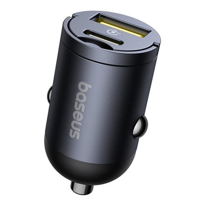 Baseus Tiny Star autós töltő, 30W, 3A, 1 x USB-A - 1 x USB-C, Fekete C00035001121-02