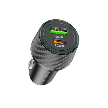 Borofone BZ21 Brilliant Car Charger, 48W, 3A, 1 x USB-A - 1 x USB-C, Black