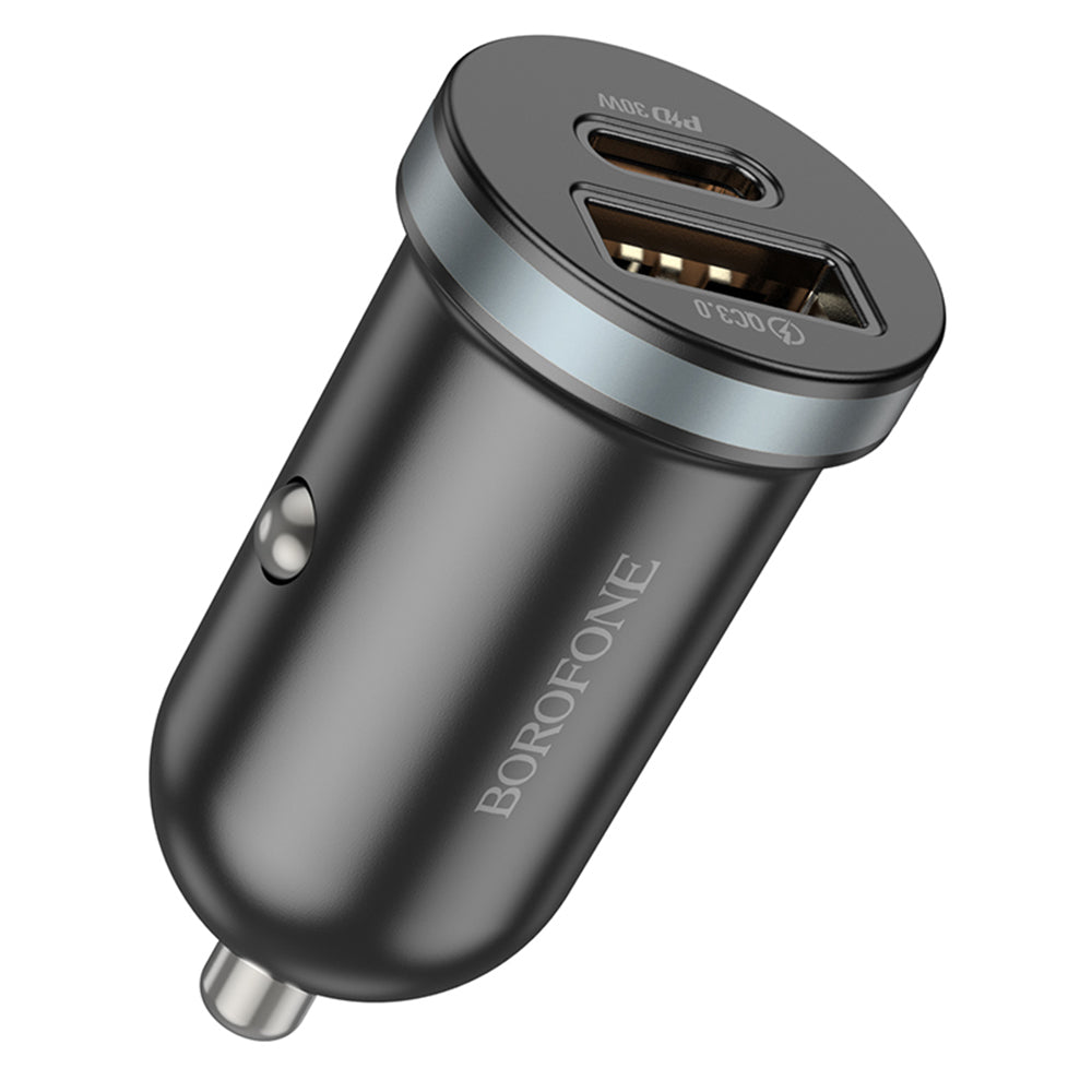 Autótöltő Borofone BZ22 Scenery, 30W, 3A, 1 x USB-A - 1 x USB-C, Fekete 