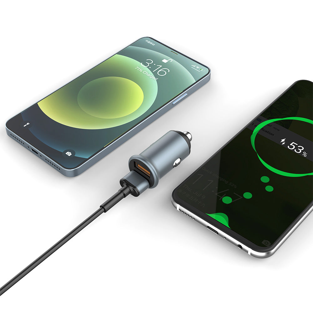 Auto töltő ColorWay, 36W, 3A, 2 x USB-A, Szürke