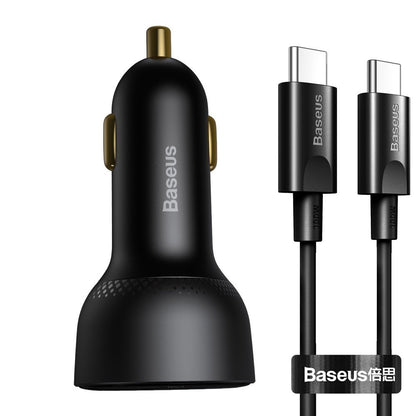 Autós töltő USB-C kábellel Baseus Superme, 100W, 5A, 1 x USB-A - 1 x USB-C, Fekete TZCCZX-01
