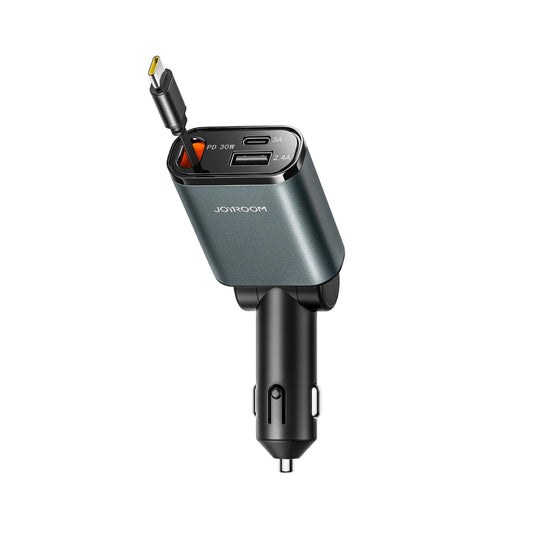 Autós töltő USB-C kábellel Joyroom JR-CCL07, 30W, 3A, 1 x USB-A - 1 x USB-C, Szürke
