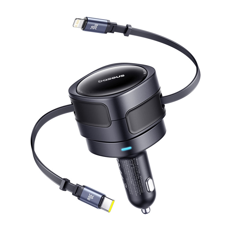 Autós töltő USB-C / Lightning kábellel Baseus Enjoyment Max, 60W, 3A, Fekete C00035507121-00