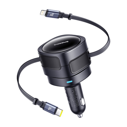 Autós töltő USB-C / Lightning kábellel Baseus Enjoyment Max, 60W, 3A, Fekete C00035507121-00