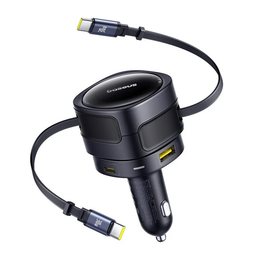 Baseus Enjoyment Max autós töltő USB-C kábellel, 90 W, 1 × USB-A – 1 × USB-C, fekete C00035507121-03