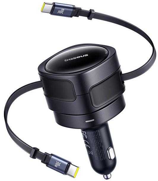 Baseus Enjoyment Max autós töltő USB-C kábellel, 60 W, fekete C00035507121-01