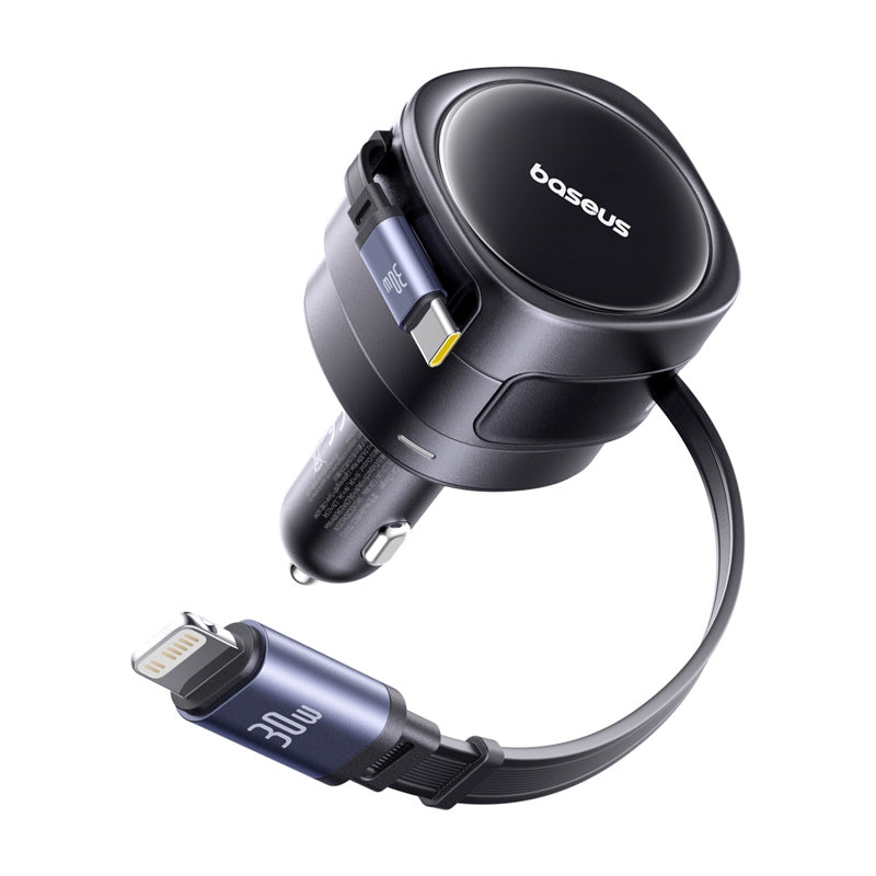Autós töltő USB-C / Lightning kábellel Baseus Enjoyment Max, 60W, 3A, Fekete C00035507121-00