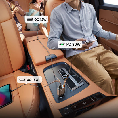Autós töltő USB-C kábellel Joyroom JR-CCL07, 30W, 3A, 1 x USB-A - 1 x USB-C, Szürke
