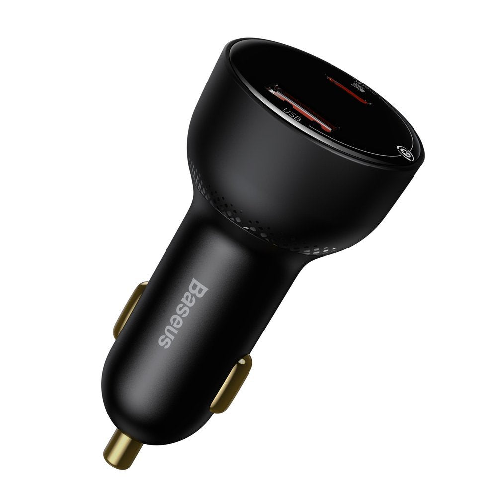 Autós töltő USB-C kábellel Baseus Superme, 100W, 5A, 1 x USB-A - 1 x USB-C, Fekete TZCCZX-01