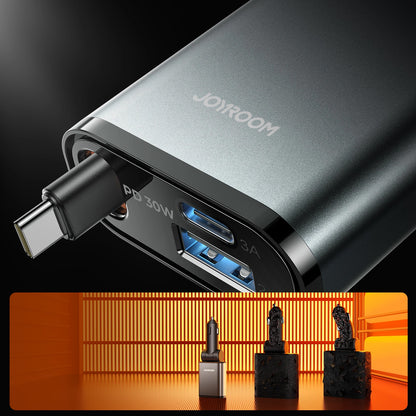 Autós töltő USB-C kábellel Joyroom JR-CCL07, 30W, 3A, 1 x USB-A - 1 x USB-C, Szürke