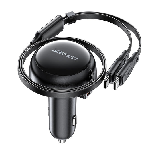 Autós töltő USB-C kábellel Acefast B13, 53W, 3A, 1 x USB-A, Fekete